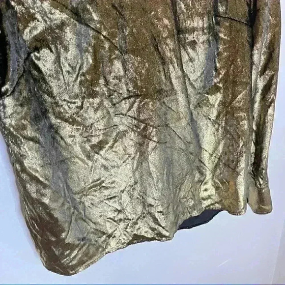 NEW Frame Metallic Gold Neck Tie Blouse - Picture 6 of 10